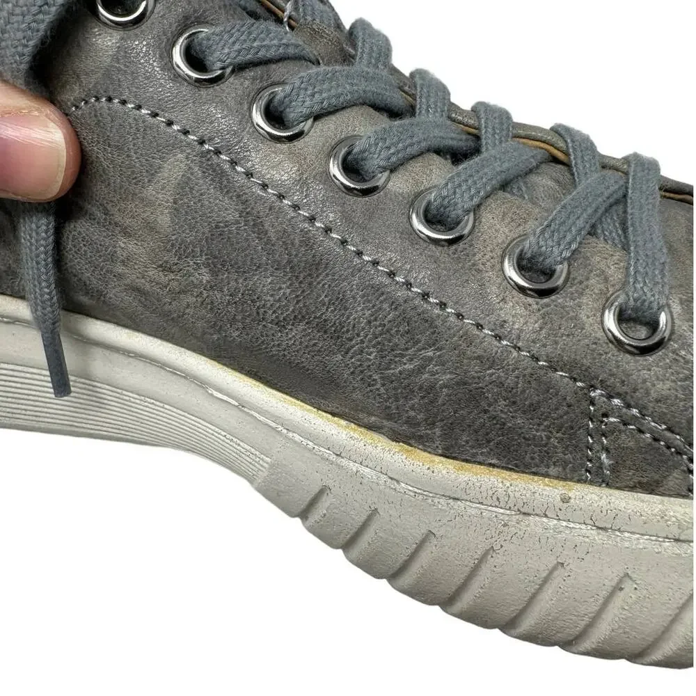 Sofft Parkyn Gray Leather Camo Print Platform Sneaker 7 Comfort‎ Shoes